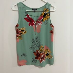 Express Green Floral Women's Top